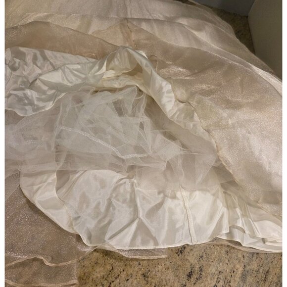 New! Te Rez New York Vintage Champagne Brocade Tull Formal Dress Size 10 Halter - Picture 6 of 16